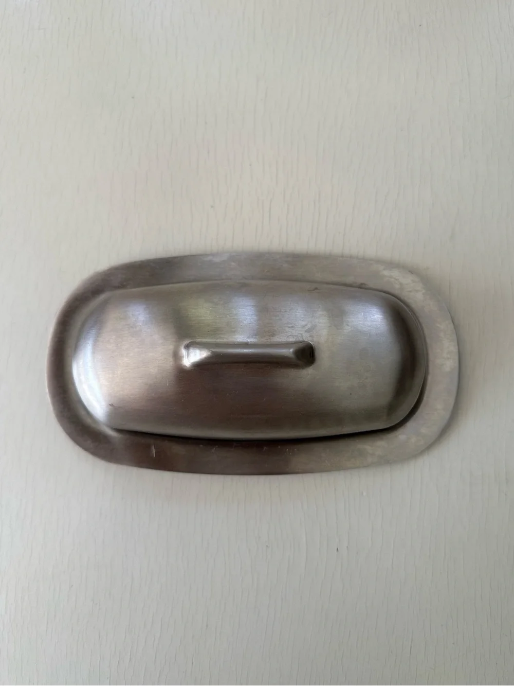 Crate&Barrel Stainless Steel Butter Dish